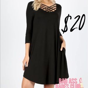 Medium black criss cross dress